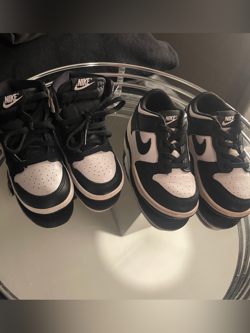 Nike Kids Black and White Low-Top Swoosh Sneakers